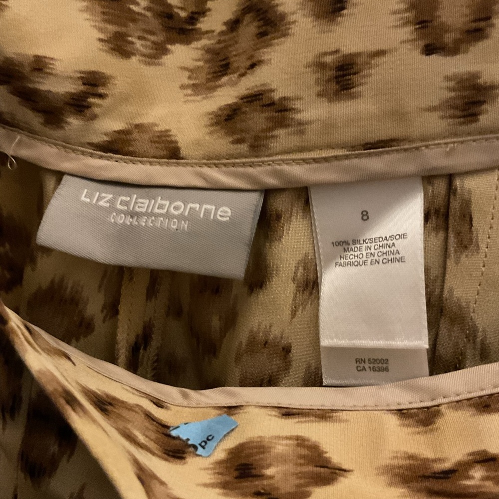 Liz‎ Claiborne Collection Leopard Print Silk Pants Size 8 - Picture 7 of 7